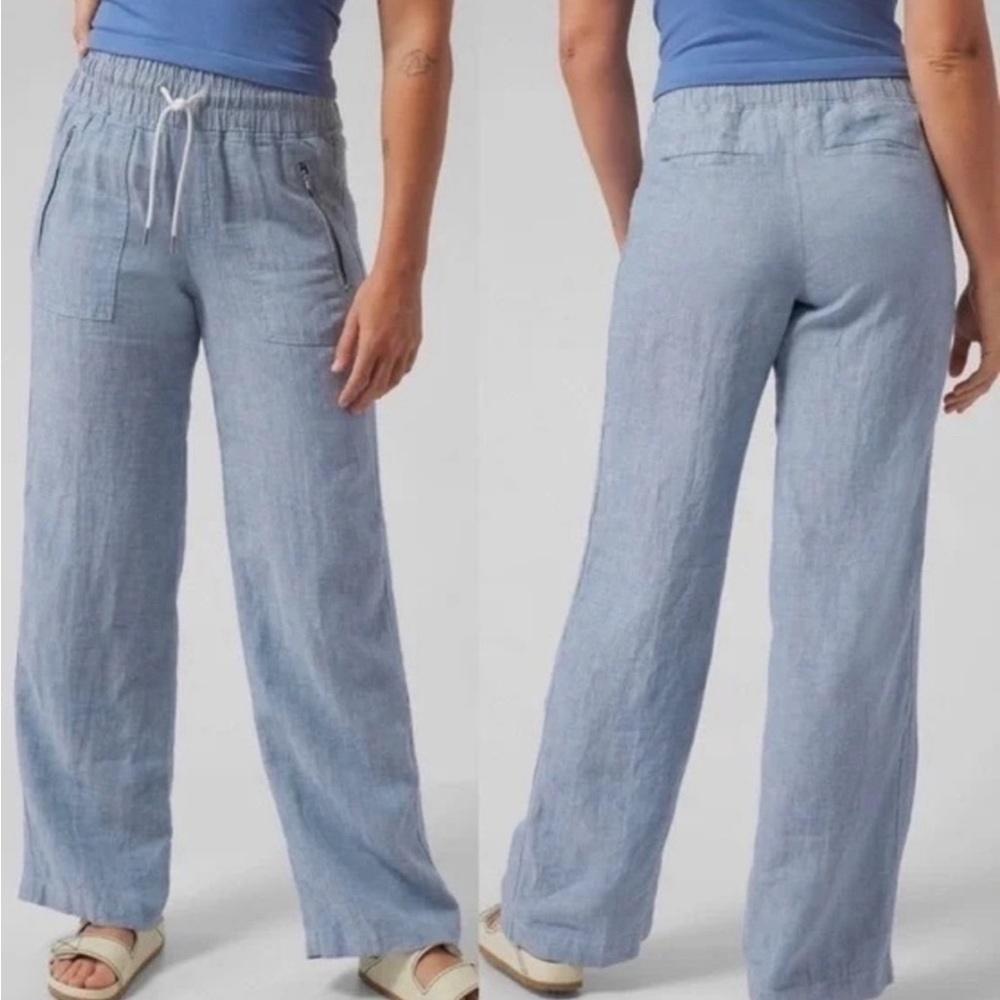 Athleta chambray wide leg pants